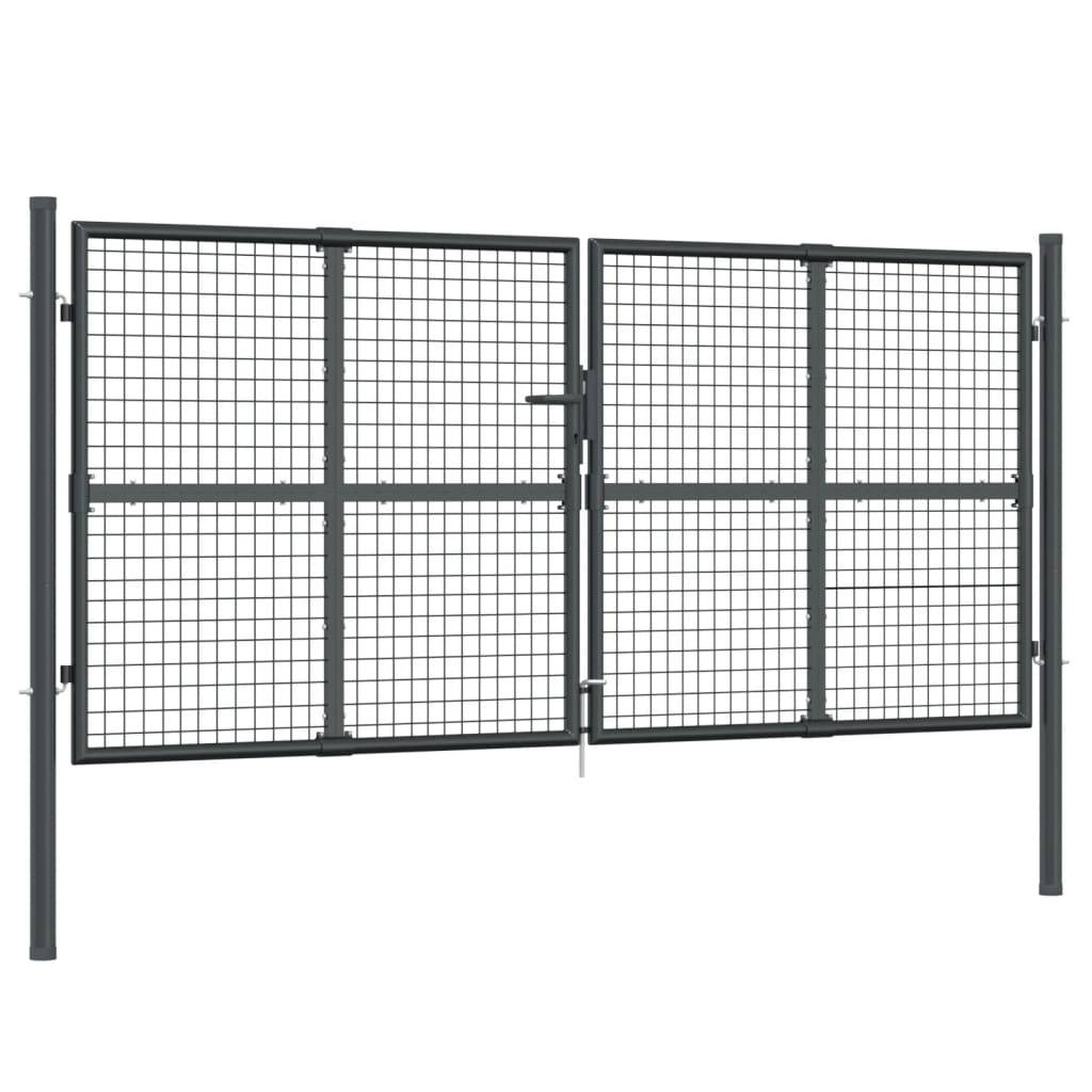 vidaXL Mesh-Gartentor Anthrazit 300x175 cm Verzinkter Stahl