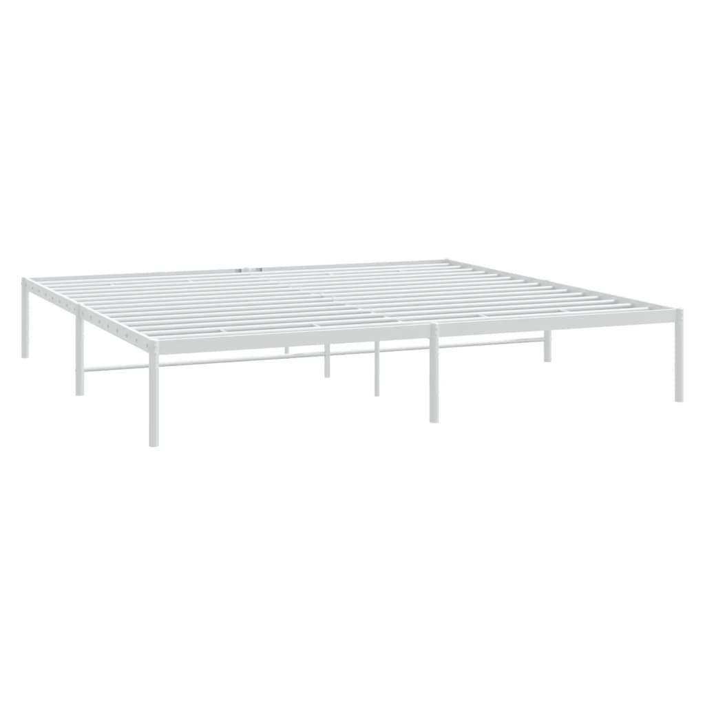 vidaXL Bettgestell Metall Weiß 180x200 cm
