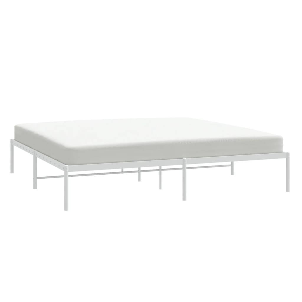 vidaXL Bettgestell Metall Weiß 193x203 cm
