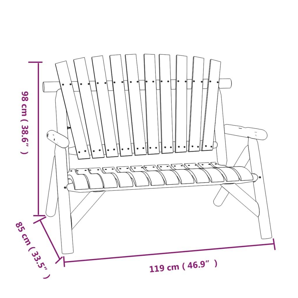 vidaXL Gartenbank 2-Sitzer 119x85x98 cm Massivholz Fichte