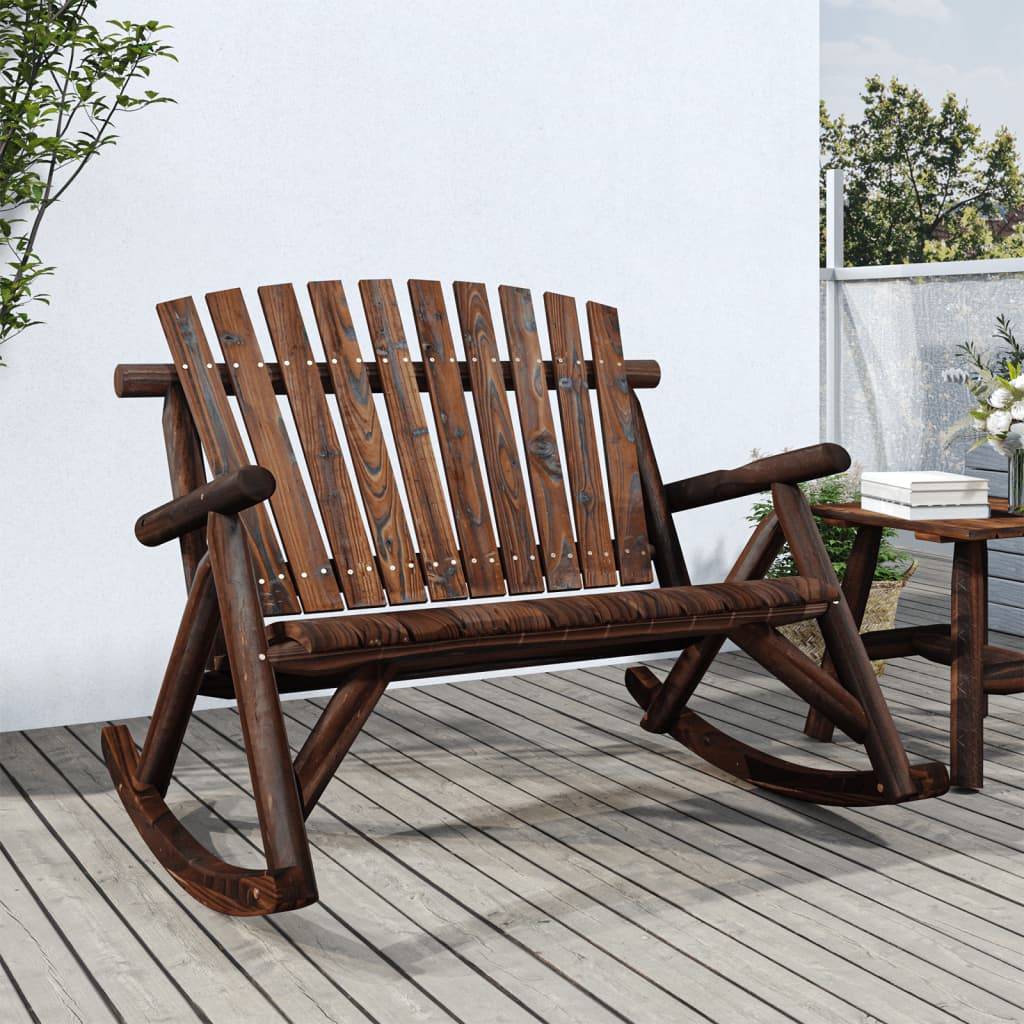 vidaXL Garten-Schaukelbank 2-Sitzer 123x96x102 cm Massivholz Fichte