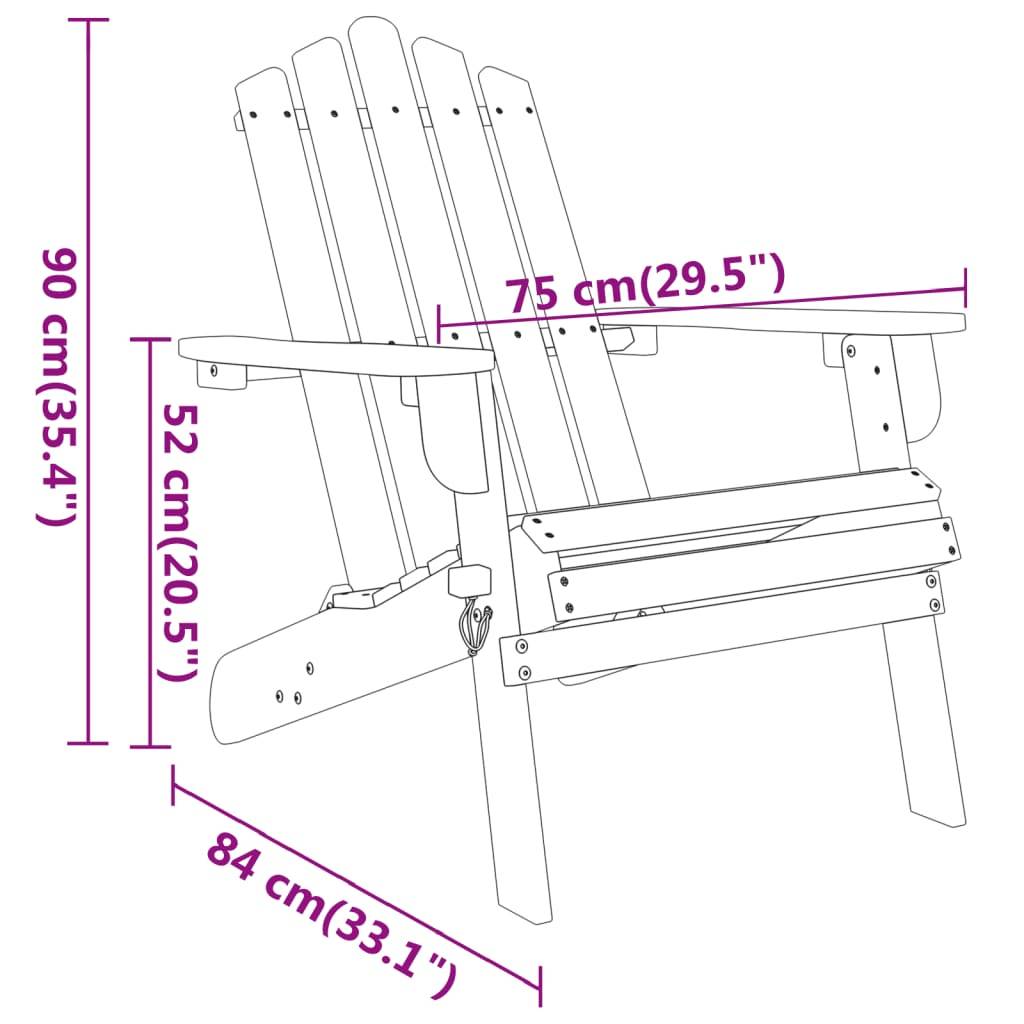 vidaXL 3-tlg. Garten-Lounge-Set Adirondack Massivholz Akazie