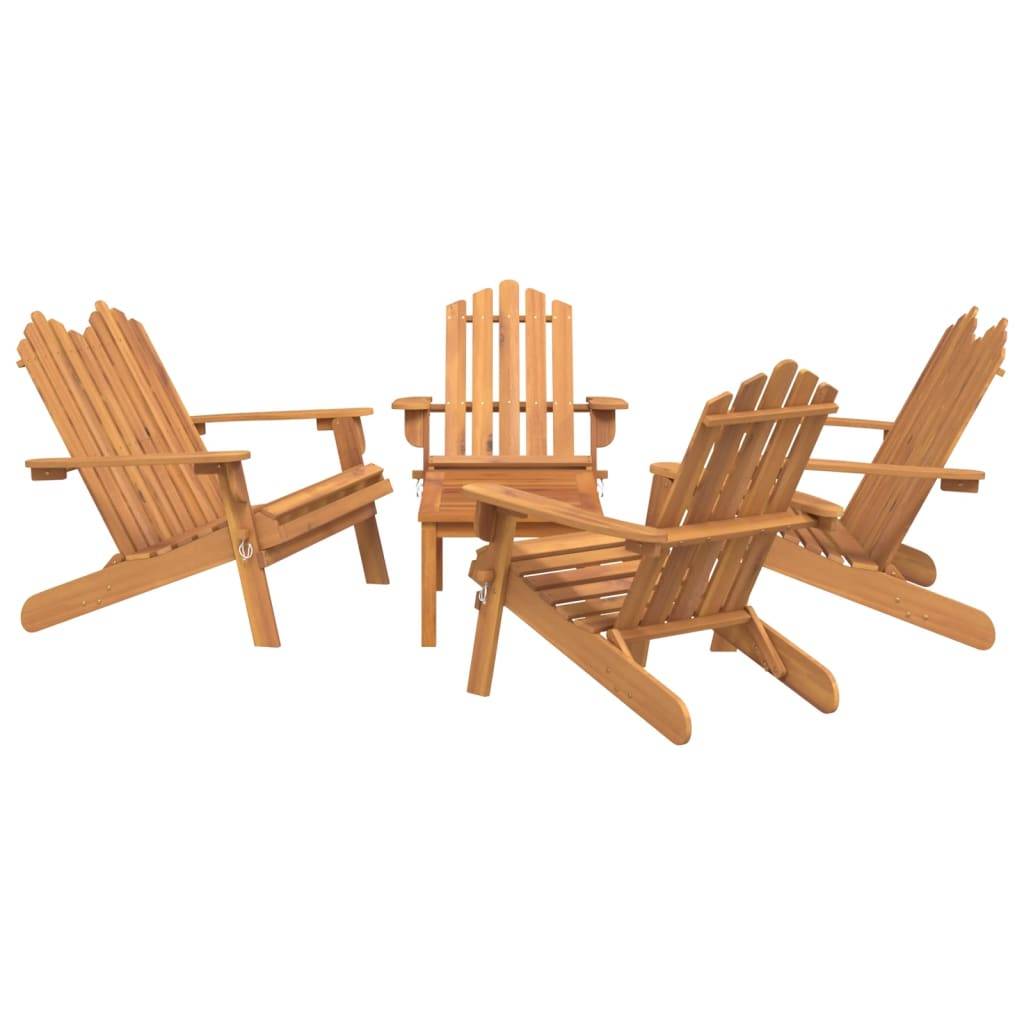 vidaXL 5-tlg. Garten-Lounge-Set Adirondack Massivholz Akazie