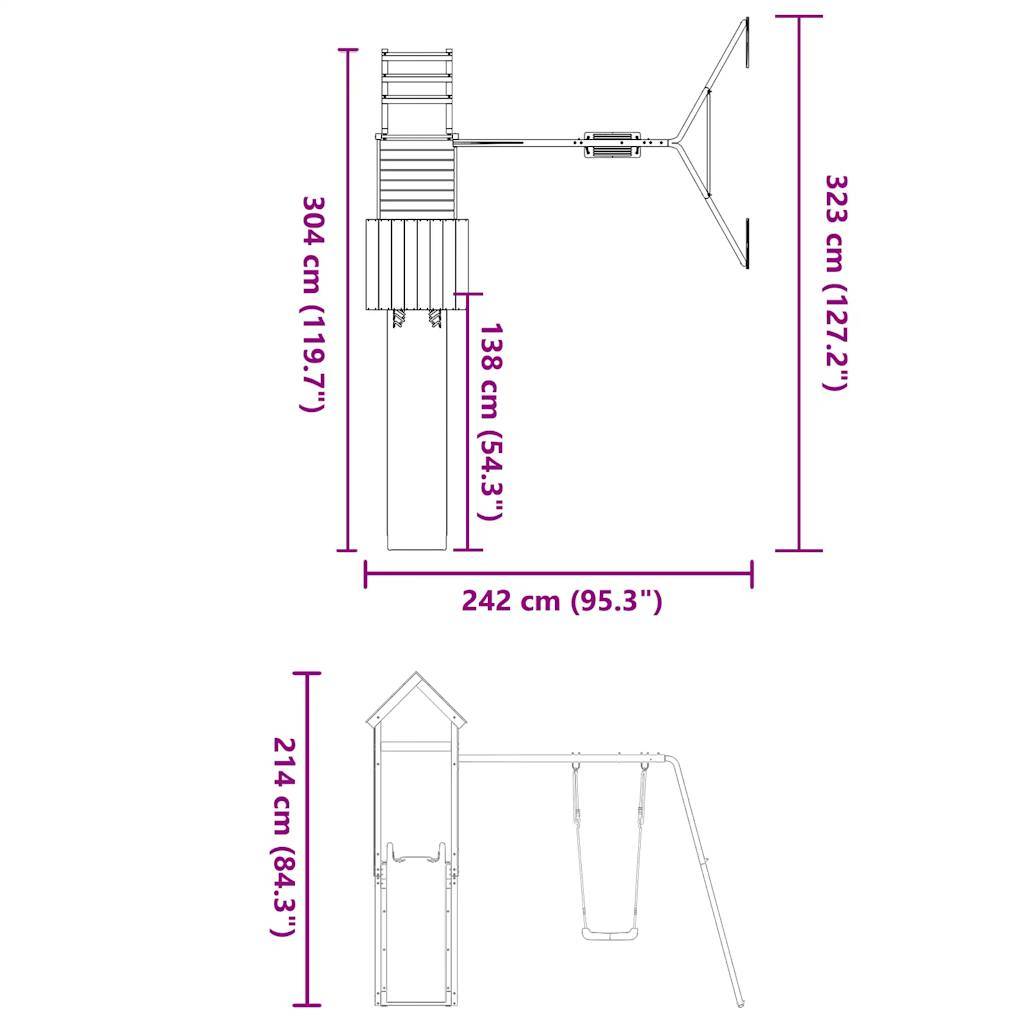 vidaXL Spielturm Imprägniertes Kiefernholz