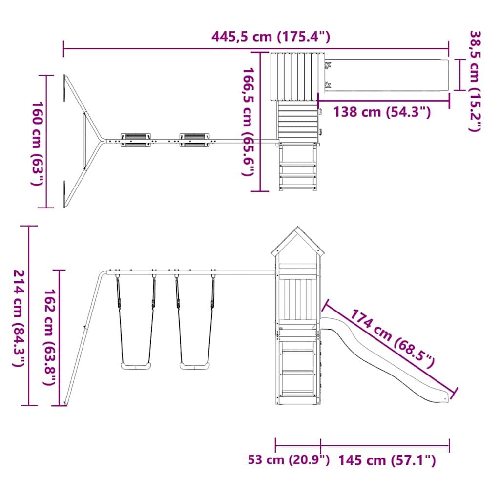 vidaXL Spielturm Imprägniertes Kiefernholz