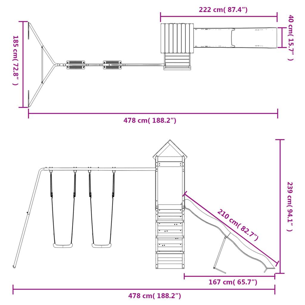 vidaXL Spielturm Massivholz Douglasie
