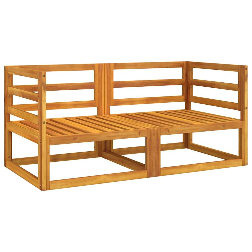 vidaXL Modular-Ecksofas 2 Stk. mit Hellgrauen Kissen Massivholz Akazie