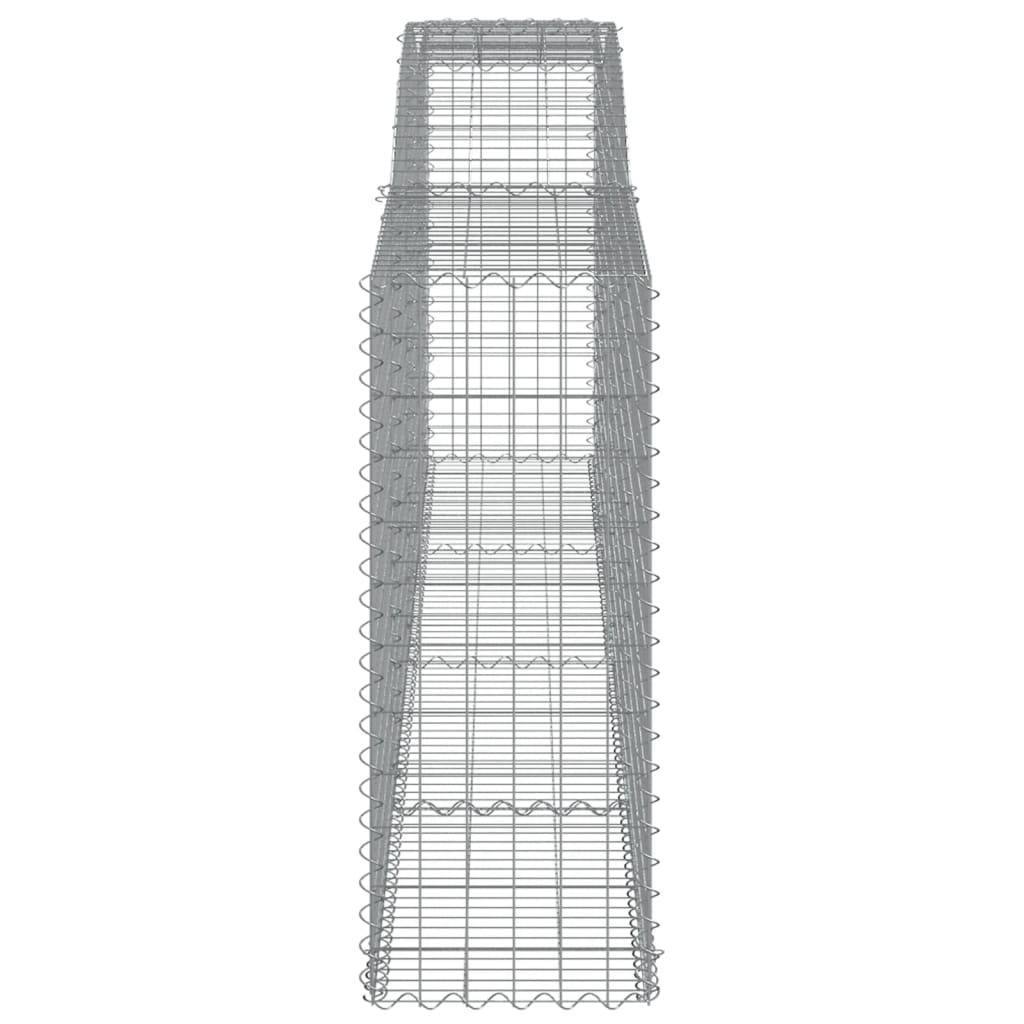 vidaXL Gabione mit Hochbogen 400x50x120/140 cm Verzinktes Eisen