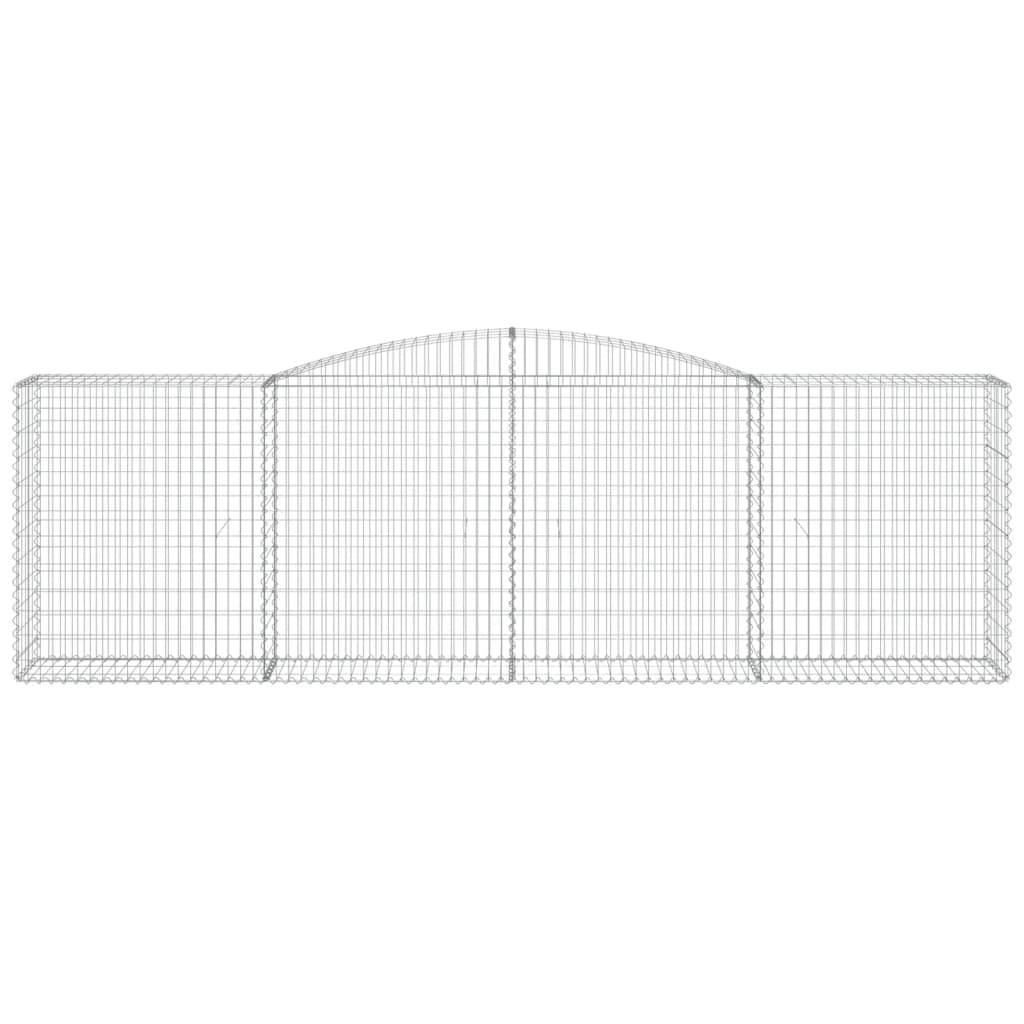 vidaXL Gabione mit Hochbogen 400x50x120/140 cm Verzinktes Eisen