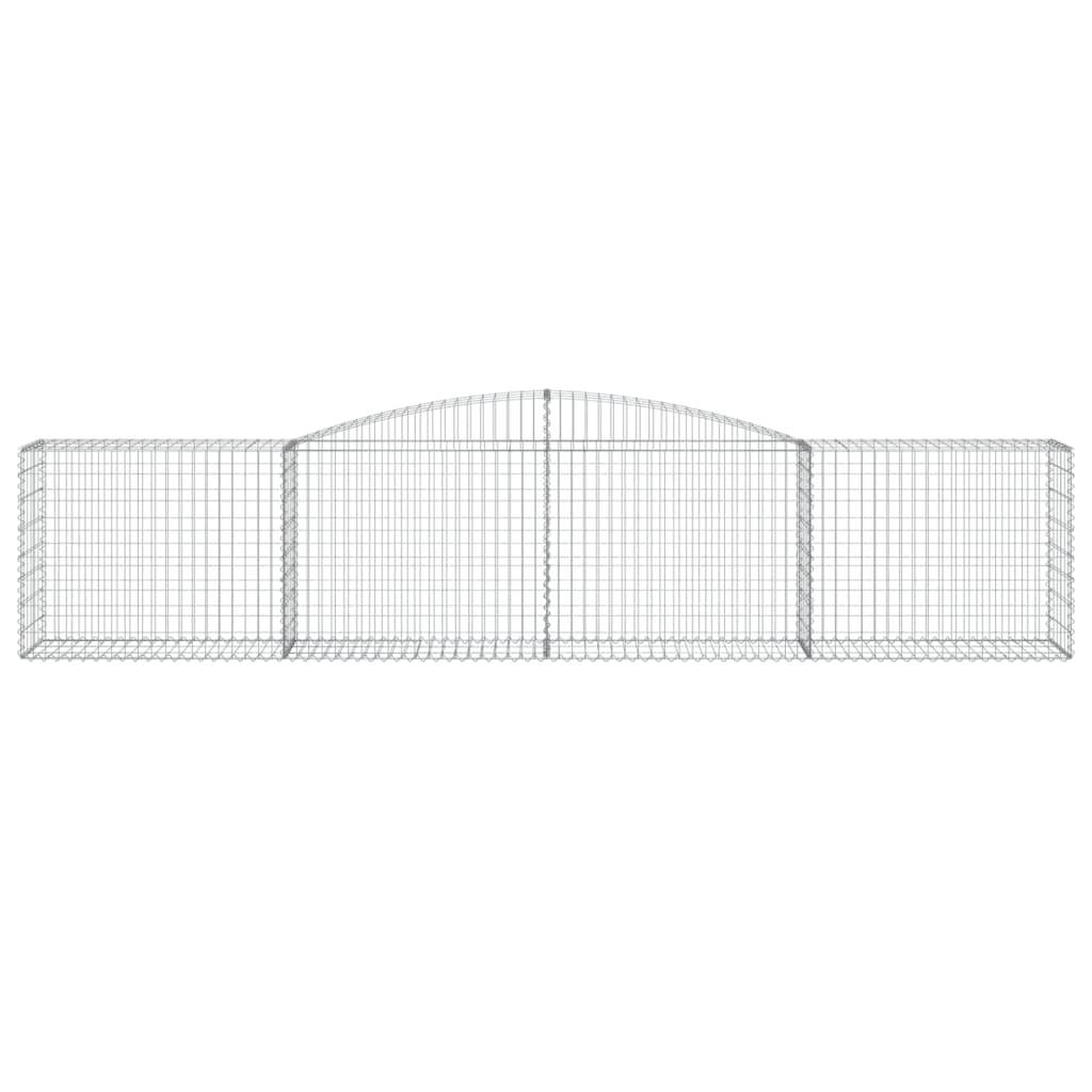 vidaXL Gabionen mit Hochbogen 4 Stk. 400x50x80/100cm Verzinktes Eisen