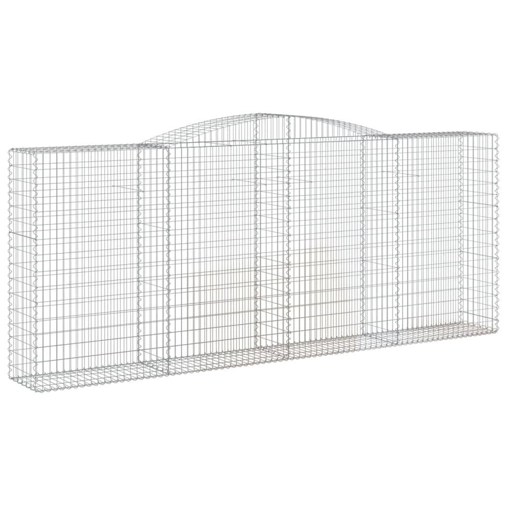 vidaXL Gabionen mit Hochbogen 20 Stk 400x50x160/180cm Verzinktes Eisen