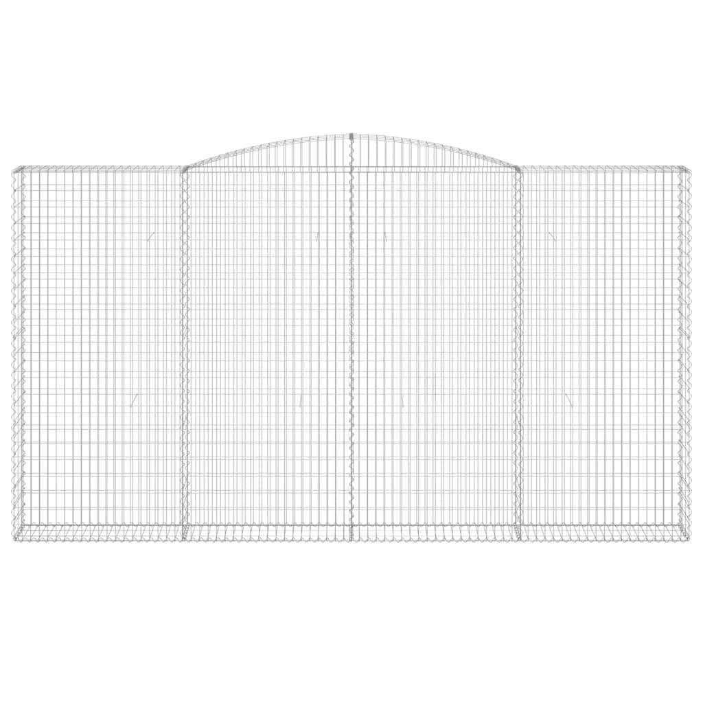 vidaXL Gabionen mit Hochbogen 9 Stk. 400x30x220/240cm Verzinktes Eisen
