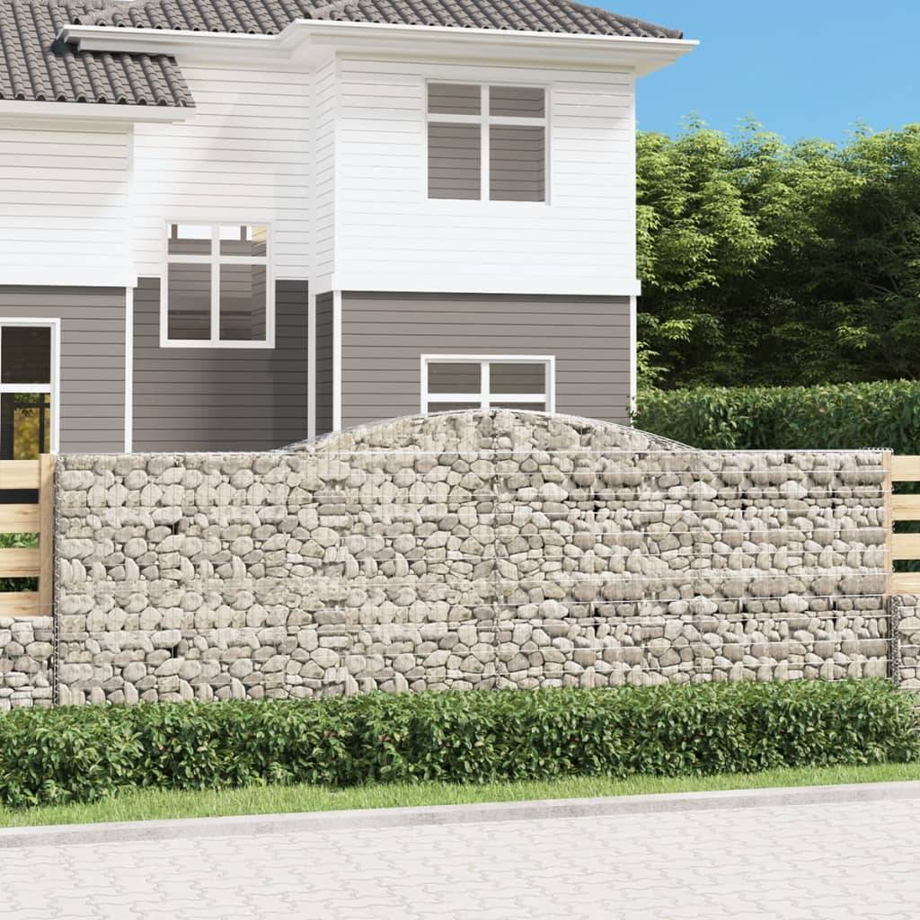vidaXL Gabionen mit Hochbogen 25 Stk 400x50x140/160cm Verzinktes Eisen