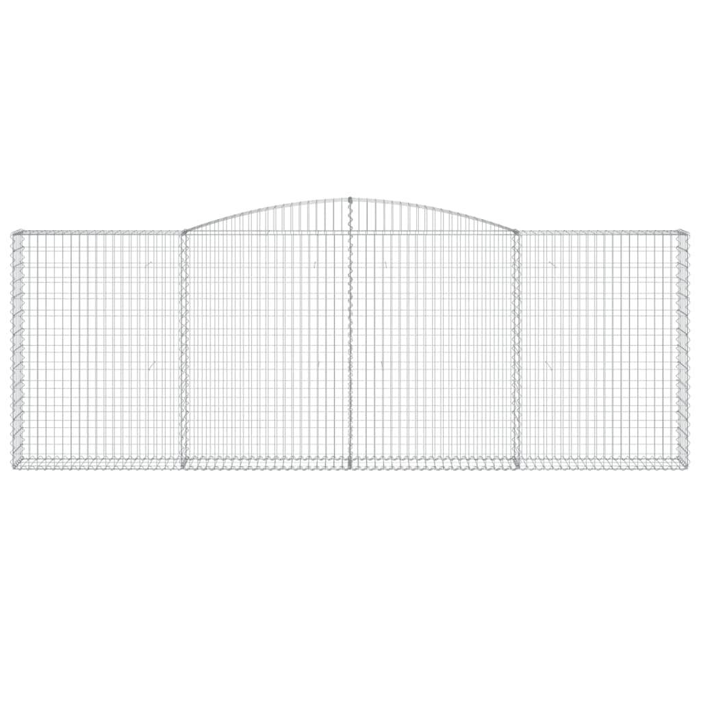vidaXL Gabionen mit Hochbogen 2 Stk. 400x30x140/160cm Verzinktes Eisen