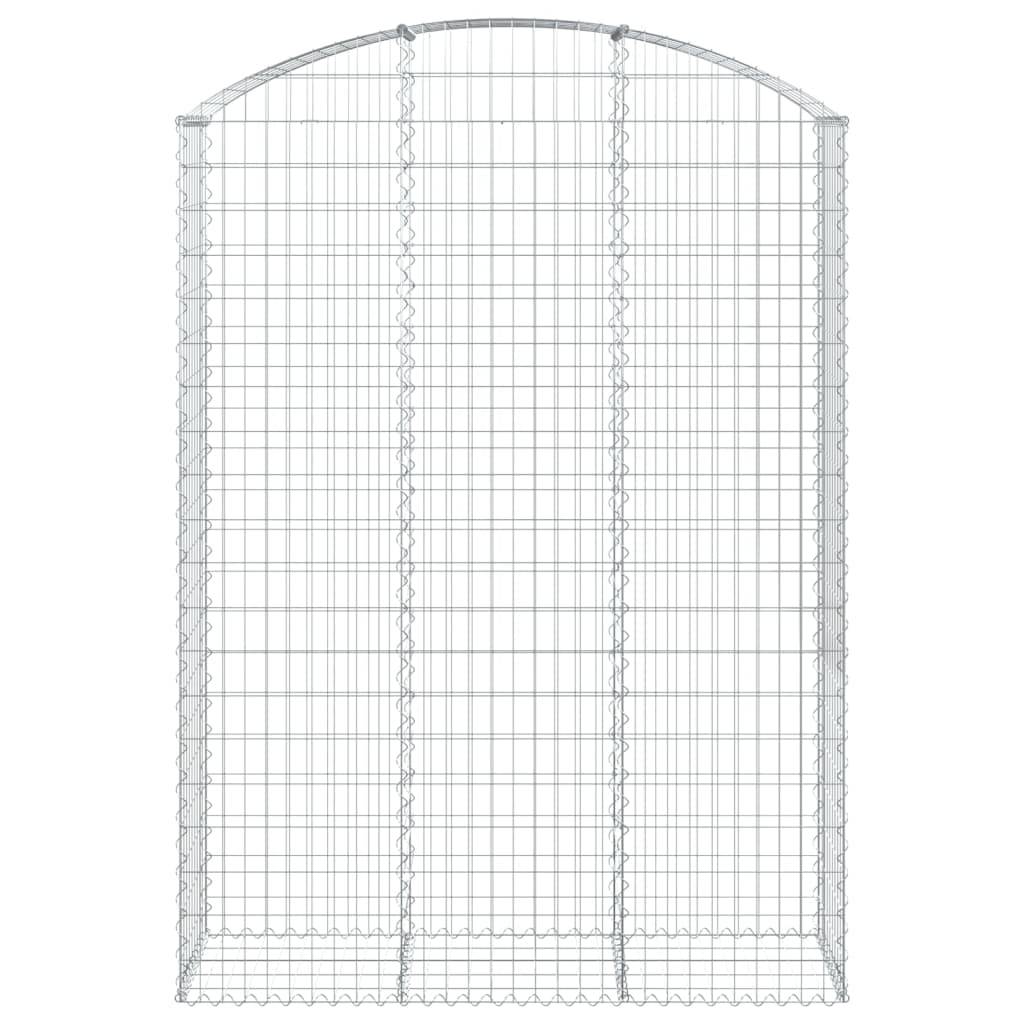 vidaXL Gabione mit Hochbogen 150x50x200/220 cm Verzinktes Eisen