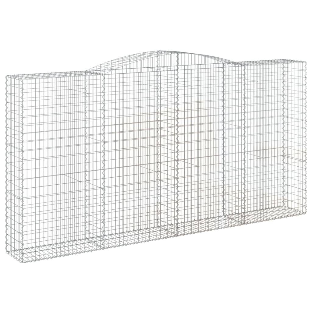 vidaXL Gabionen mit Hochbogen 10Stk. 400x50x200/220cm Verzinktes Eisen