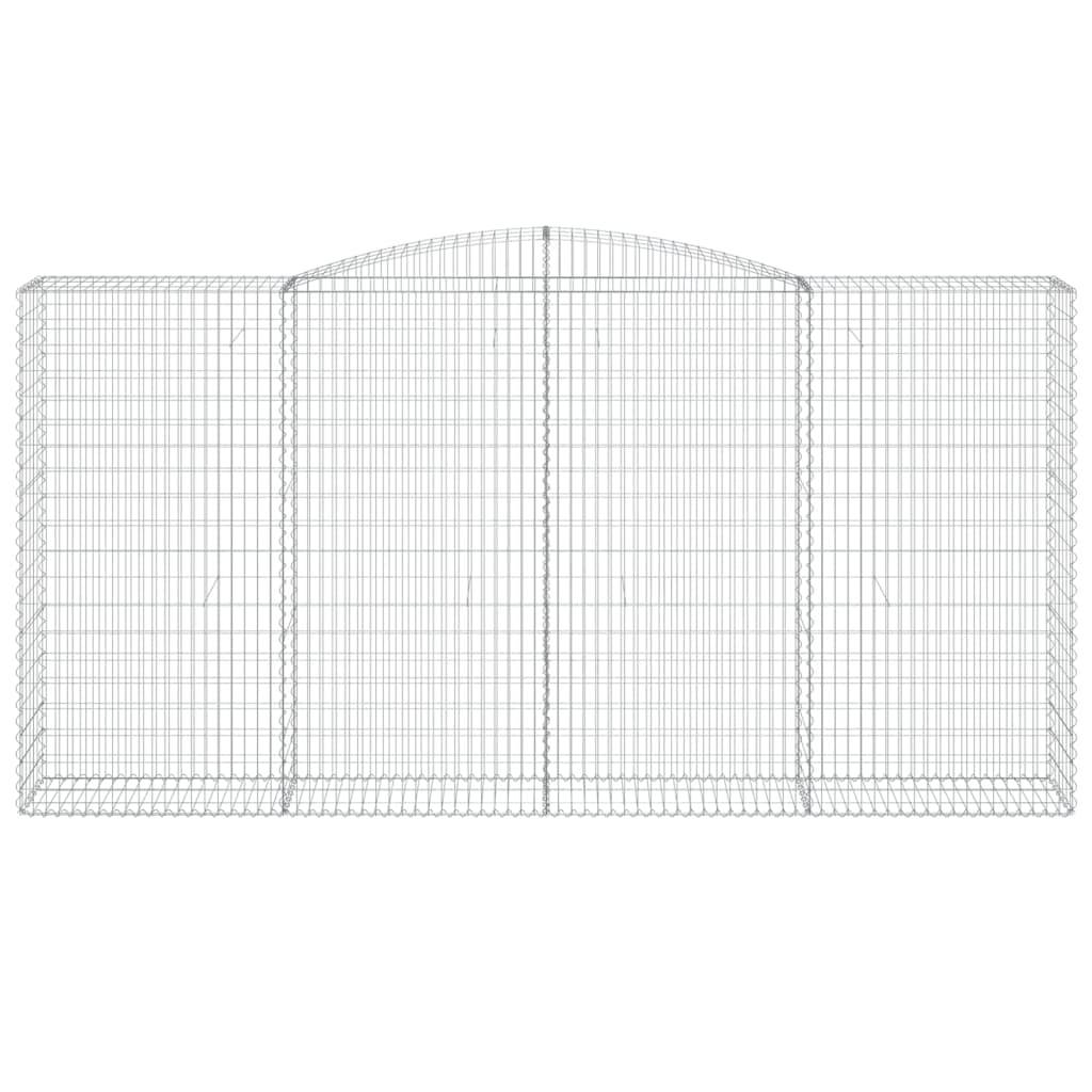 vidaXL Gabionen mit Hochbogen 9 Stk. 400x50x200/220cm Verzinktes Eisen