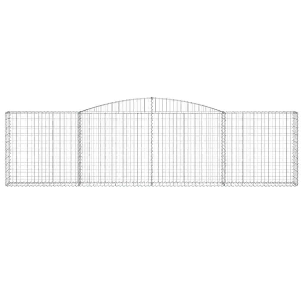 vidaXL Gabionen mit Hochbogen 3 Stk. 400x30x100/120cm Verzinktes Eisen