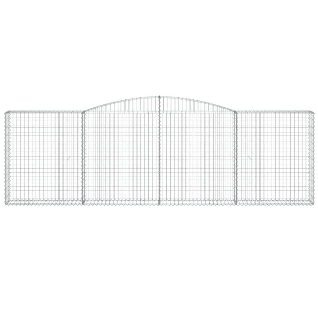 vidaXL Gabionen mit Hochbogen 2 Stk. 400x30x120/140cm Verzinktes Eisen