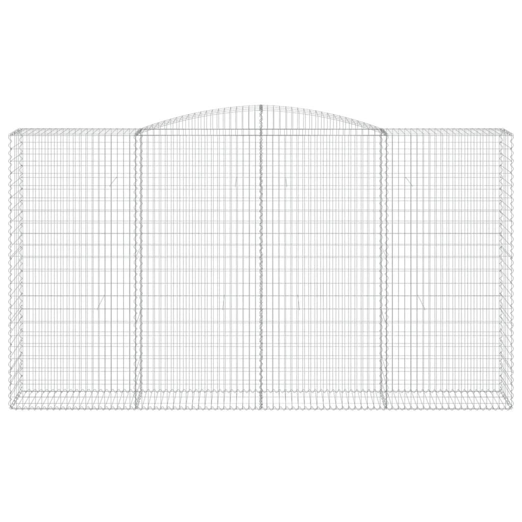 vidaXL Gabione mit Hochbogen 400x50x220/240 cm Verzinktes Eisen