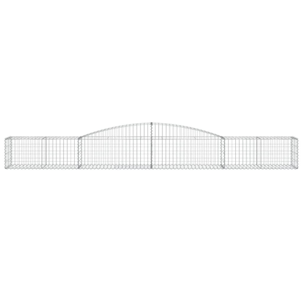 vidaXL Gabione mit Hochbogen 400x50x40/60 cm Verzinktes Eisen