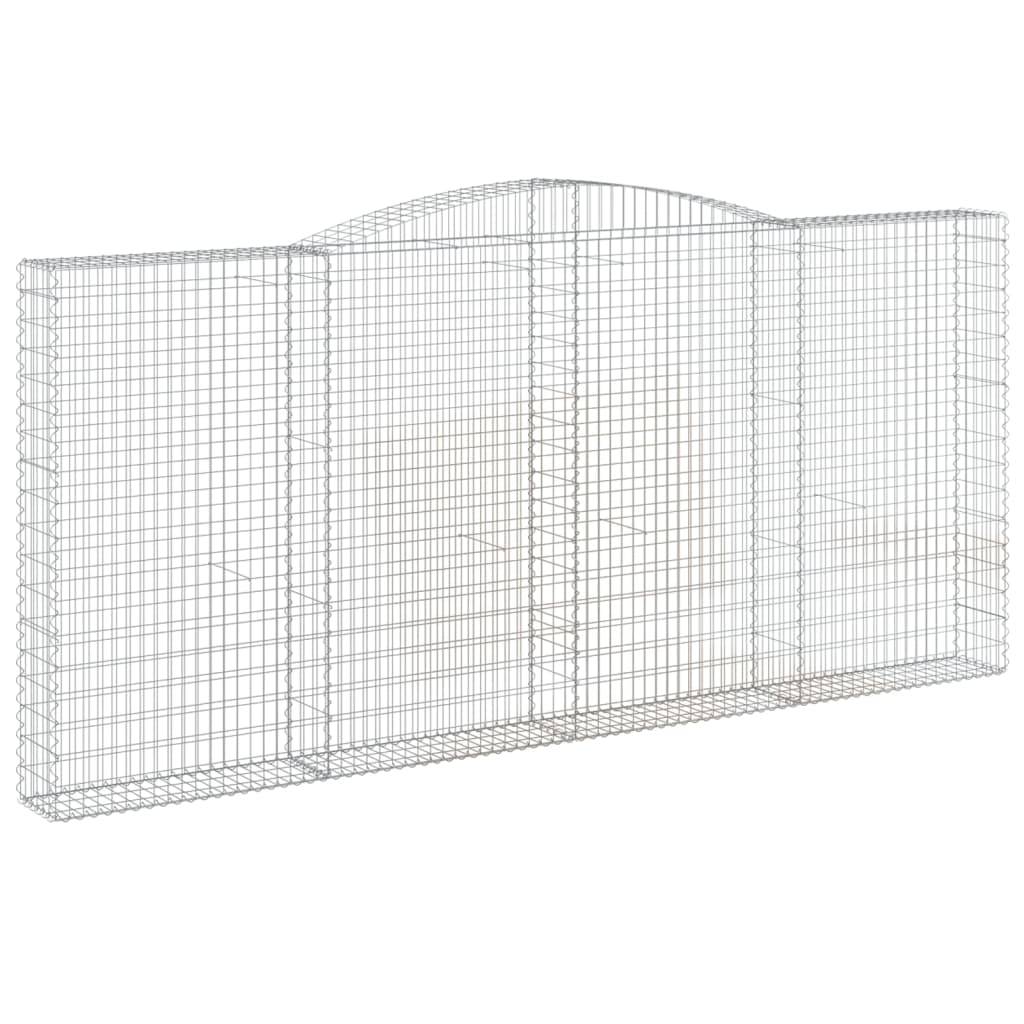 vidaXL Gabionen mit Hochbogen 8 Stk. 400x30x180/200cm Verzinktes Eisen