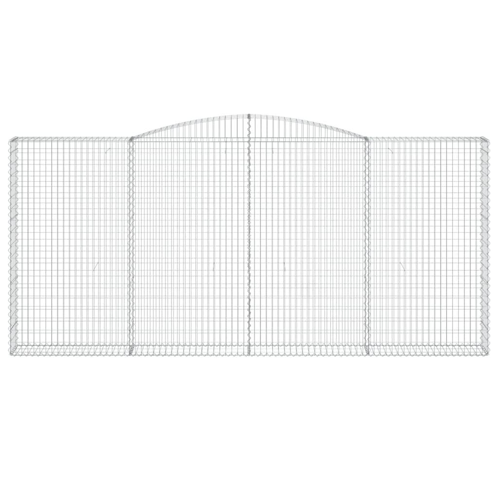 vidaXL Gabionen mit Hochbogen 9 Stk. 400x30x180/200cm Verzinktes Eisen