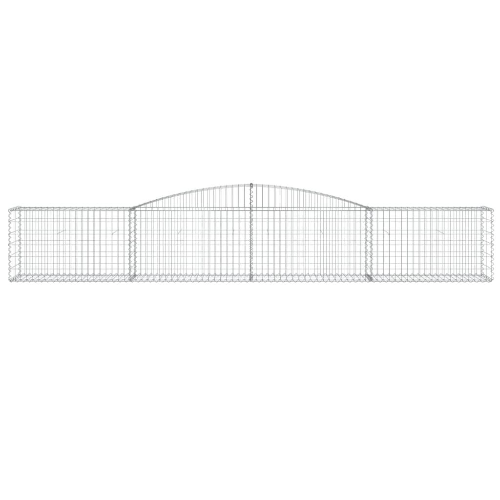 vidaXL Gabionen mit Hochbogen 15 Stk. 400x50x60/80cm Verzinktes Eisen