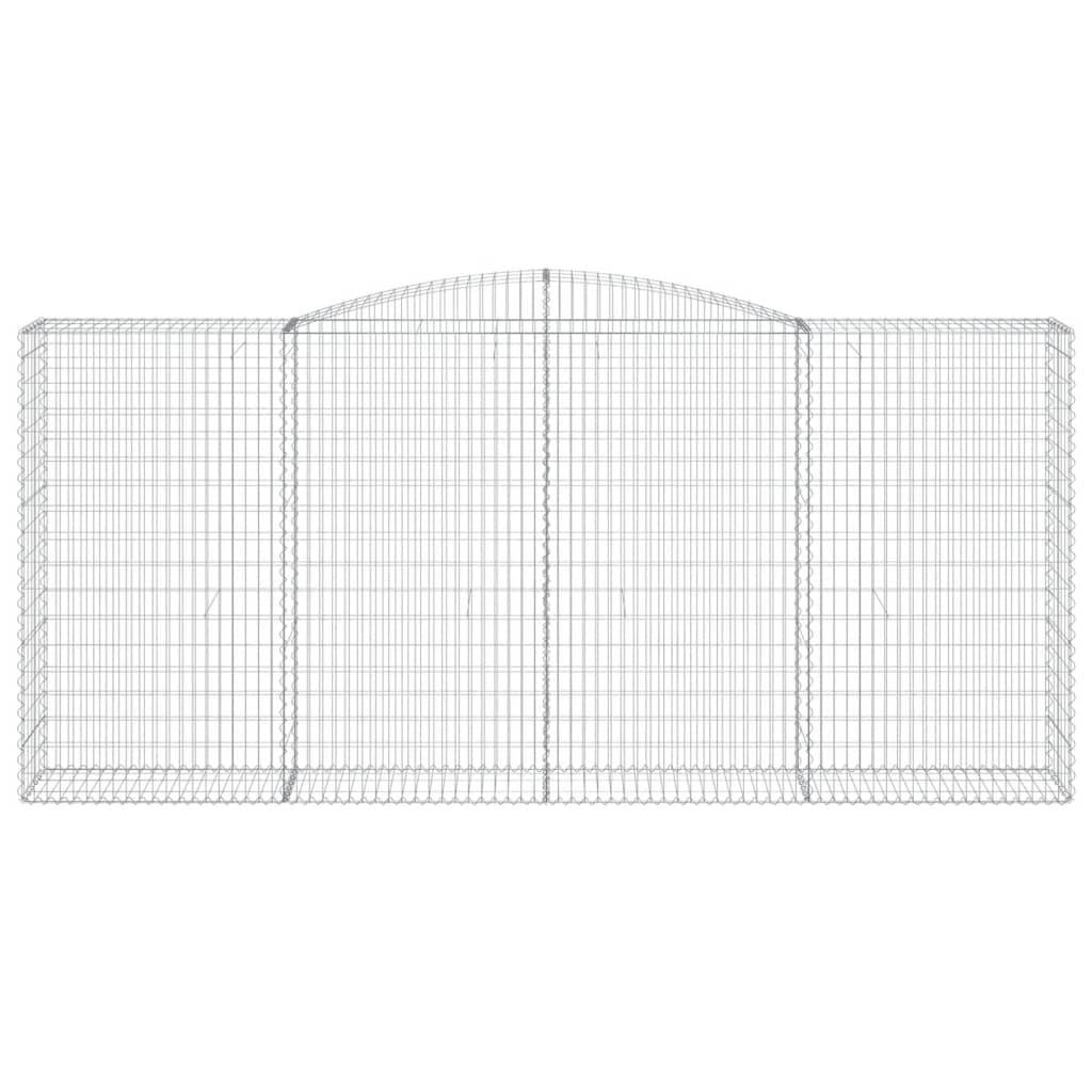 vidaXL Gabionen mit Hochbogen 4 Stk. 400x50x180/200cm Verzinktes Eisen