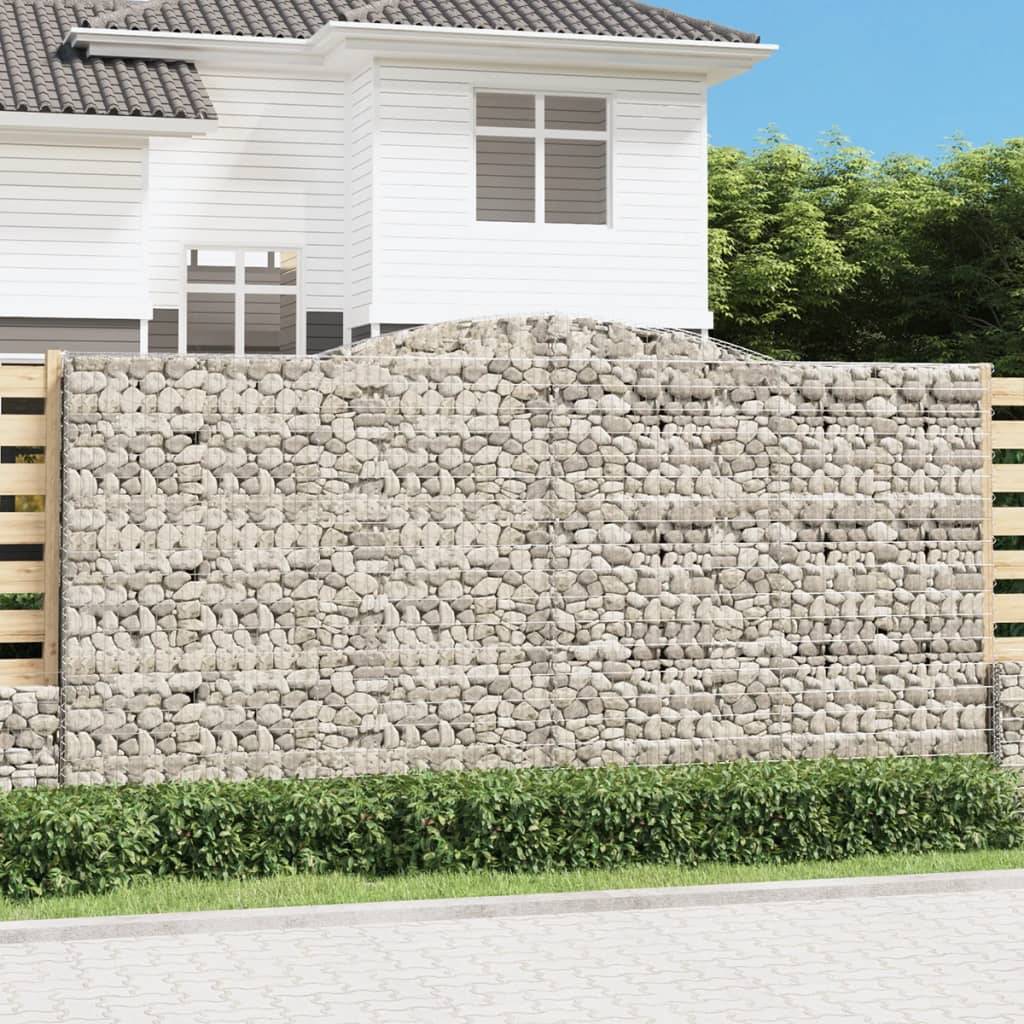 vidaXL Gabionen mit Hochbogen 10Stk. 400x50x200/220cm Verzinktes Eisen
