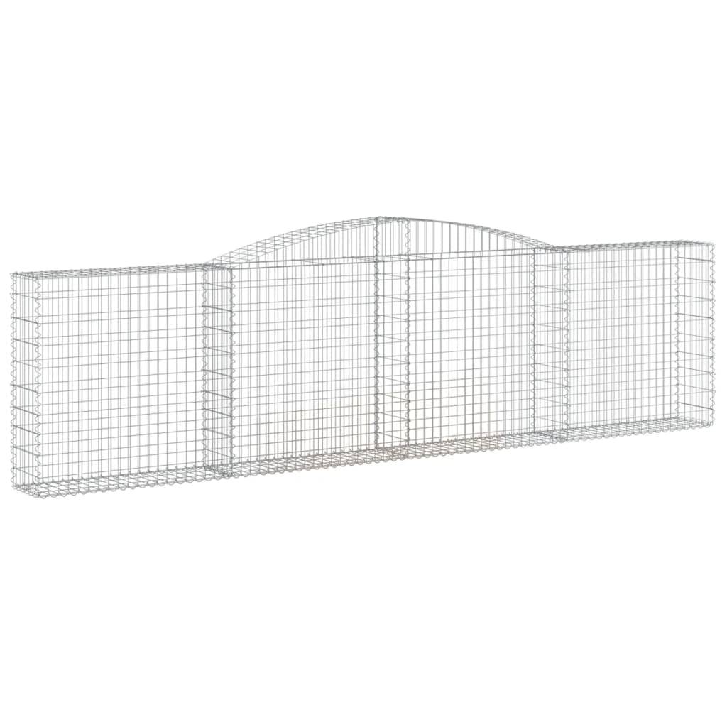 vidaXL Gabione mit Hochbogen 400x30x100/120 cm Verzinktes Eisen