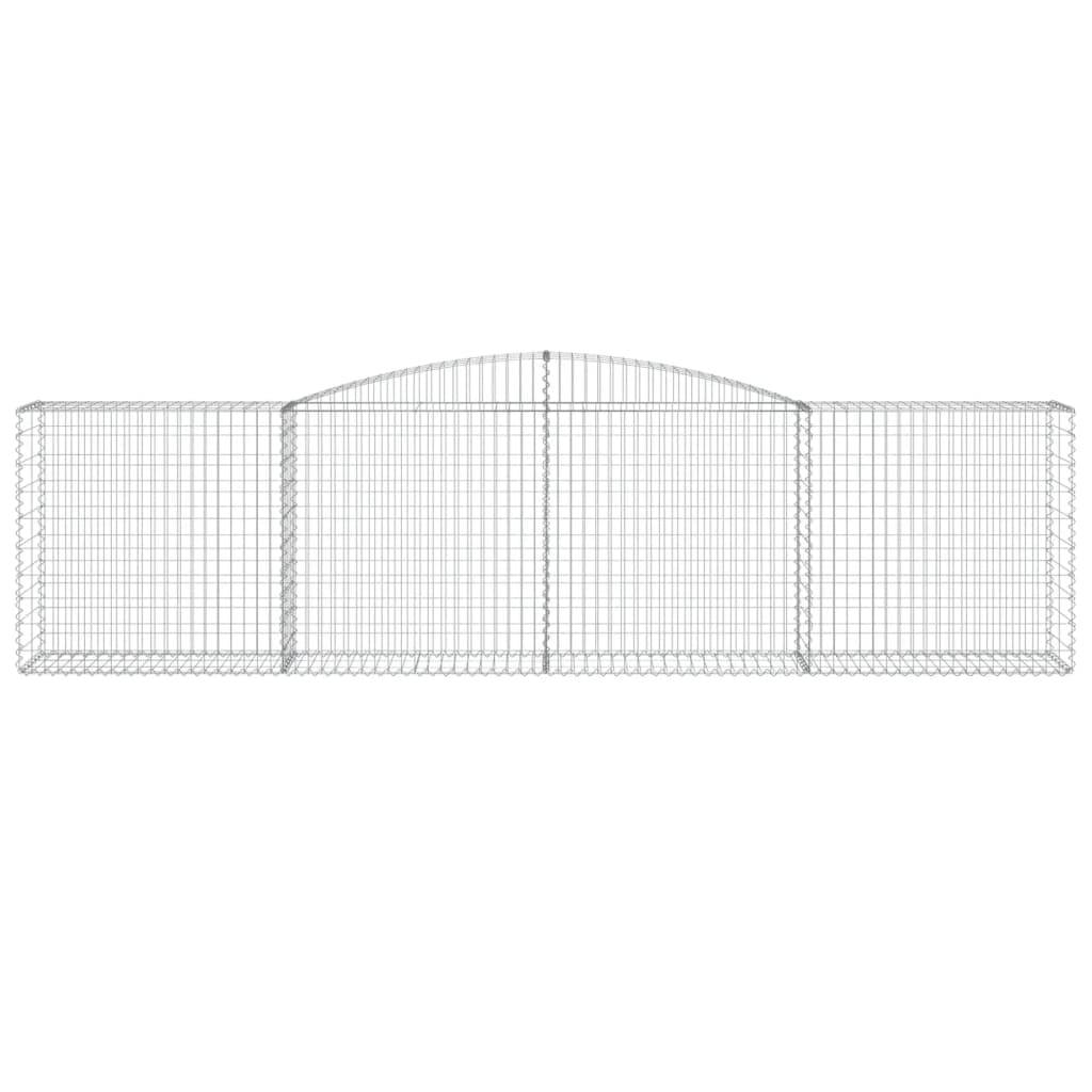 vidaXL Gabione mit Hochbogen 400x50x100/120 cm Verzinktes Eisen
