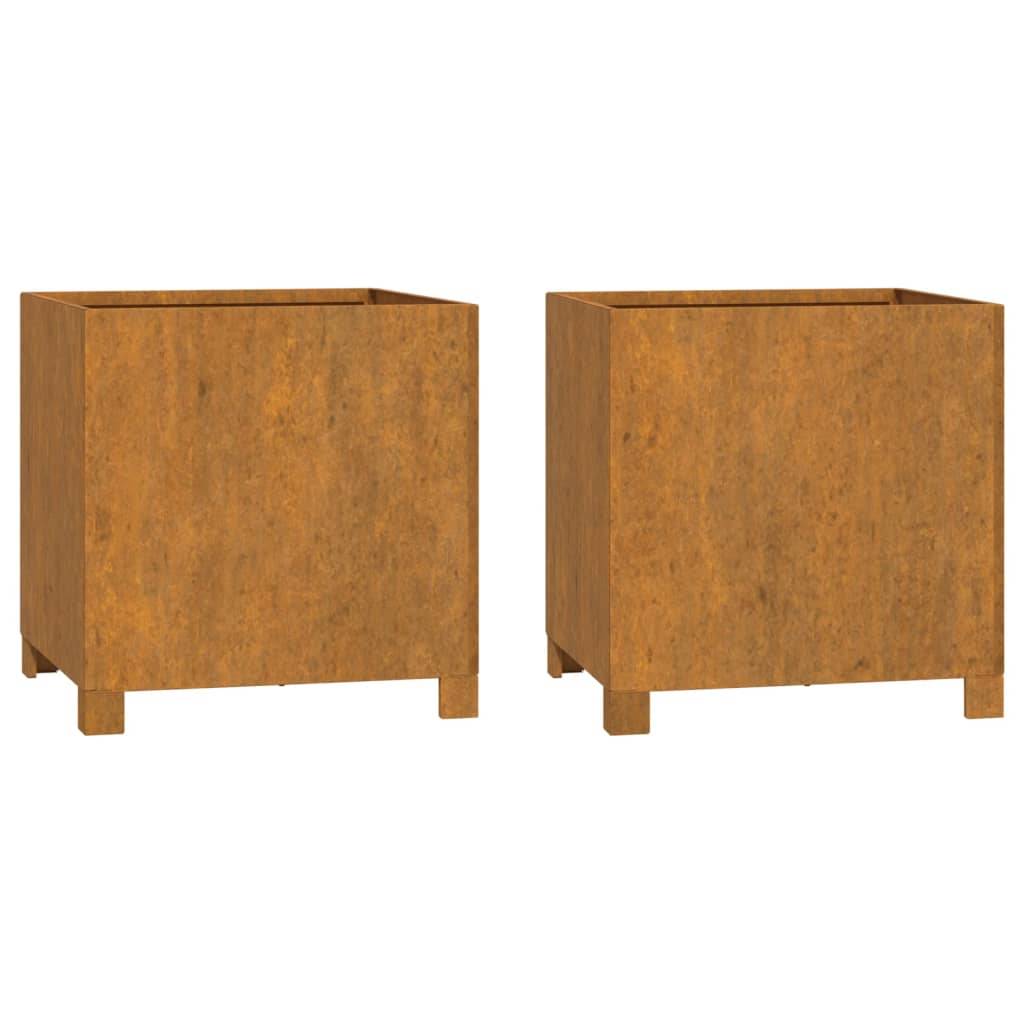 vidaXL Pflanzkübel mit Beinen 2 Stk. Rostig 42x40x43 cm Cortenstahl