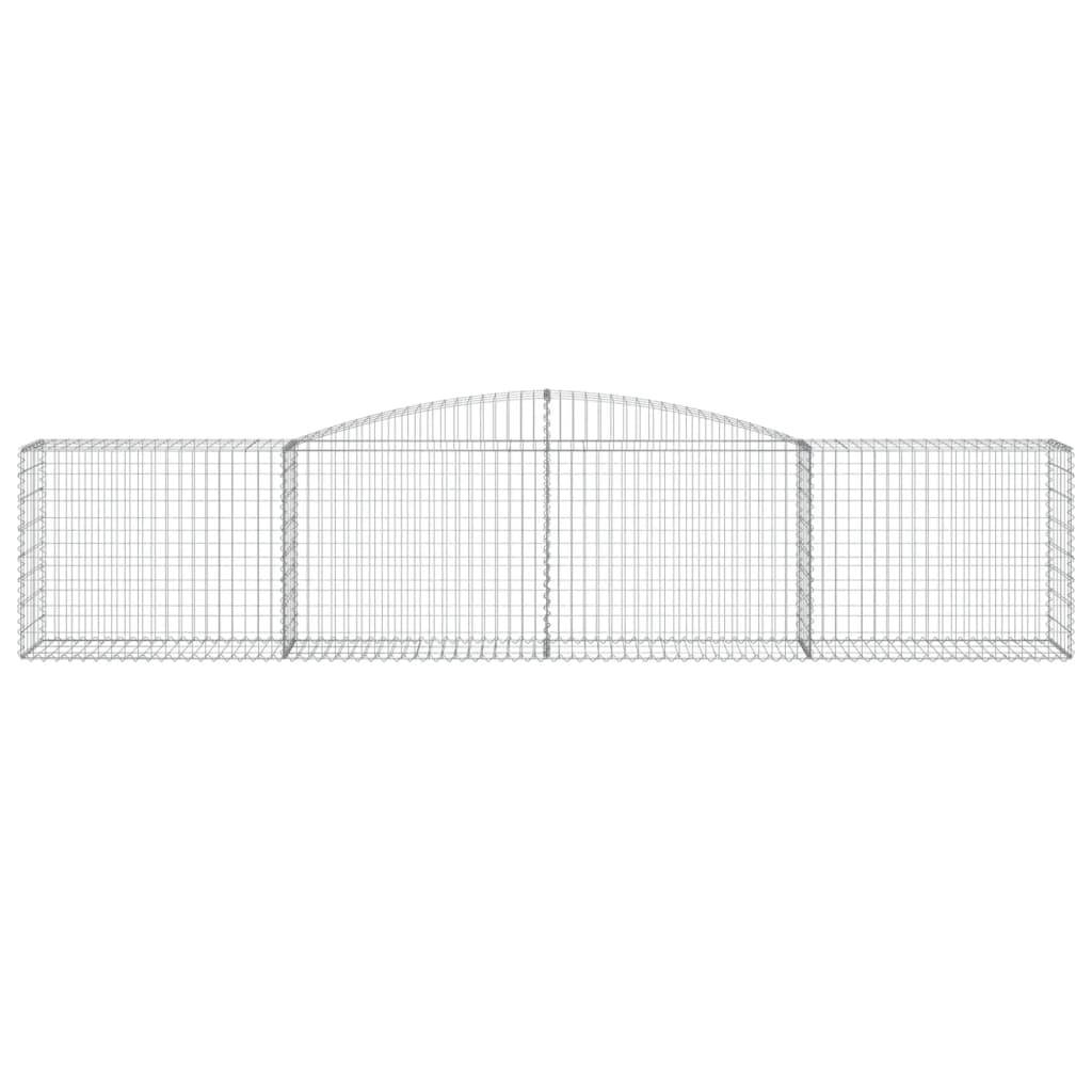 vidaXL Gabionen mit Hochbogen 9 Stk. 400x50x80/100cm Verzinktes Eisen