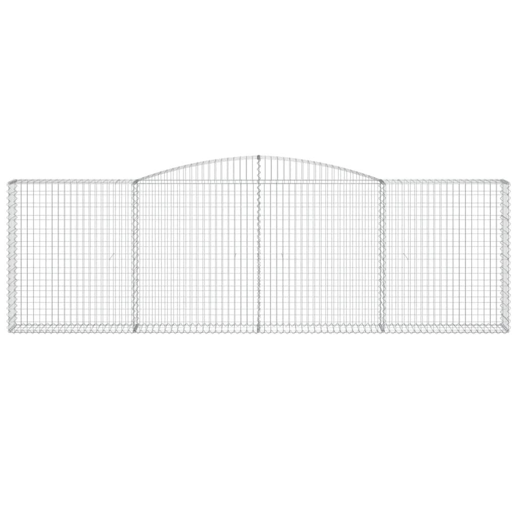 vidaXL Gabione mit Hochbogen 400x30x120/140 cm Verzinktes Eisen