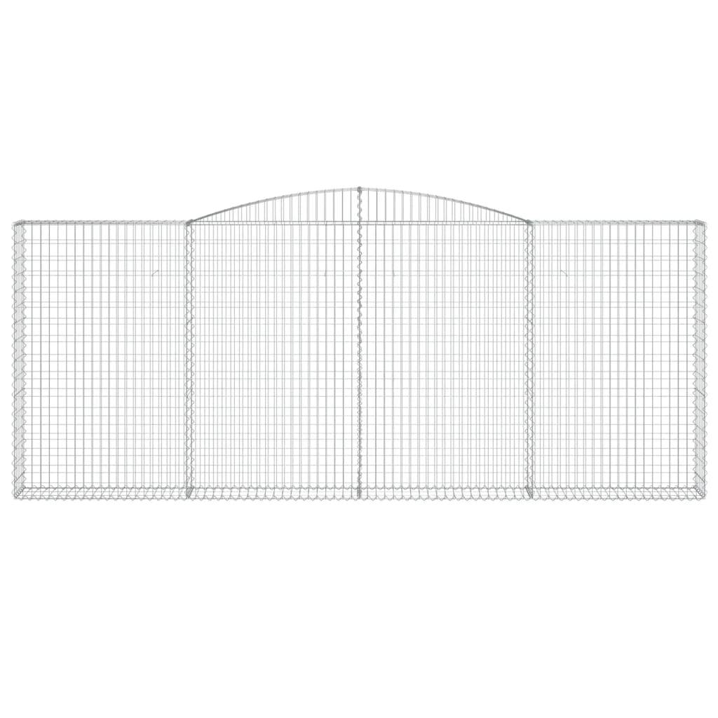 vidaXL Gabionen mit Hochbogen 2 Stk. 400x30x160/180cm Verzinktes Eisen