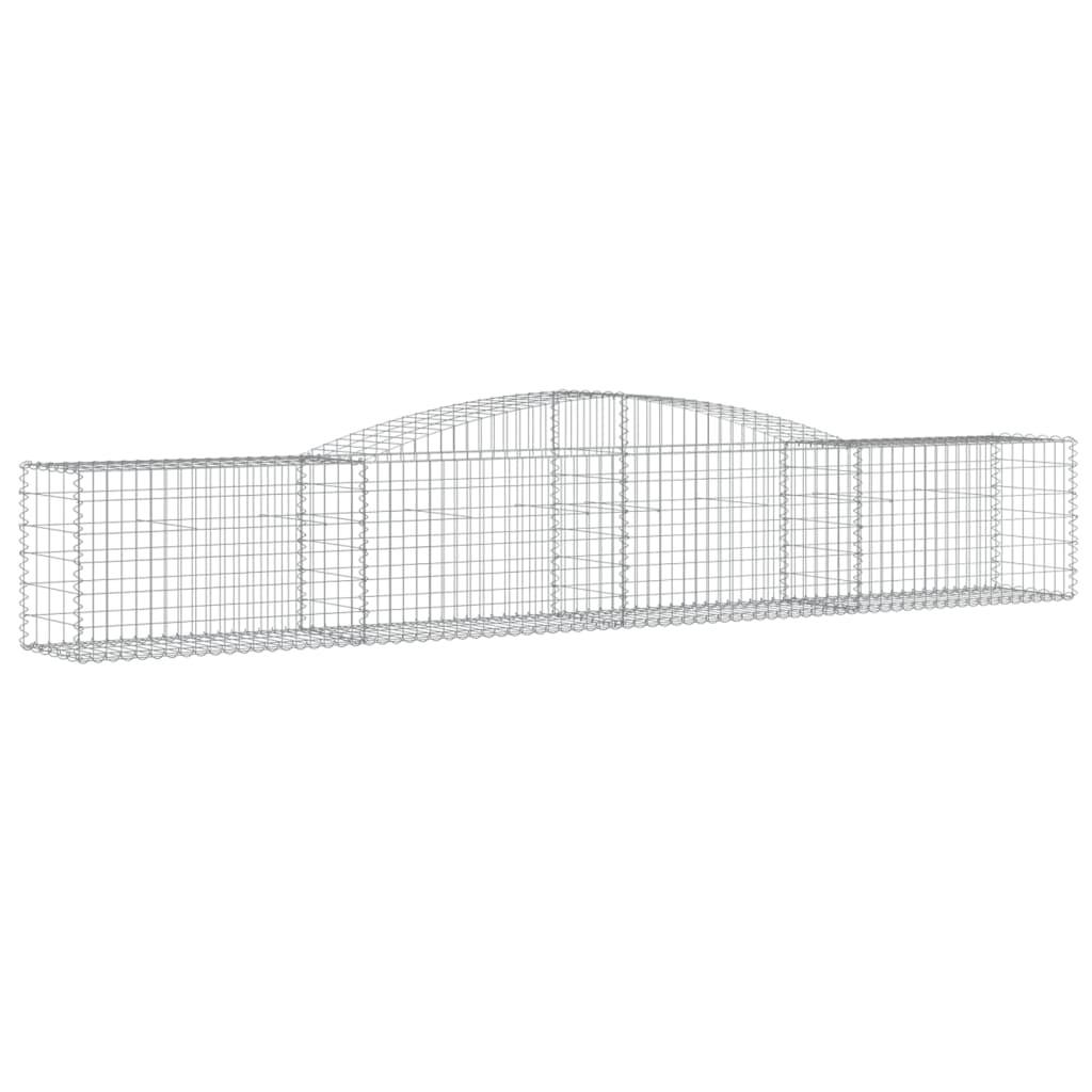 vidaXL Gabione mit Hochbogen 400x50x60/80 cm Verzinktes Eisen