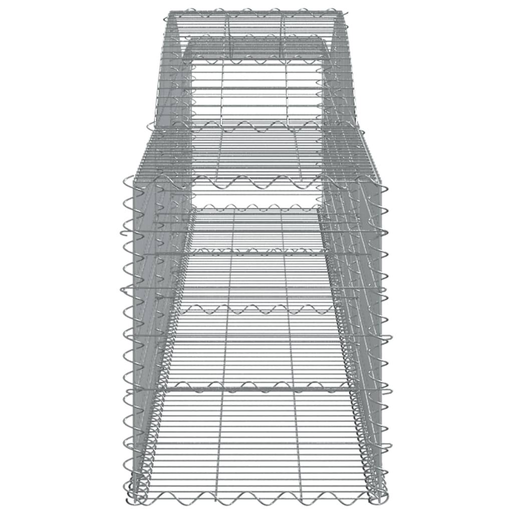 vidaXL Gabione mit Hochbogen 400x50x60/80 cm Verzinktes Eisen