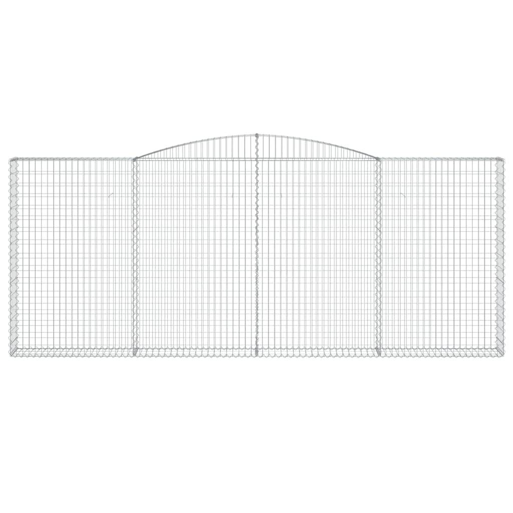 vidaXL Gabionen mit Hochbogen 4 Stk. 400x30x160/180cm Verzinktes Eisen
