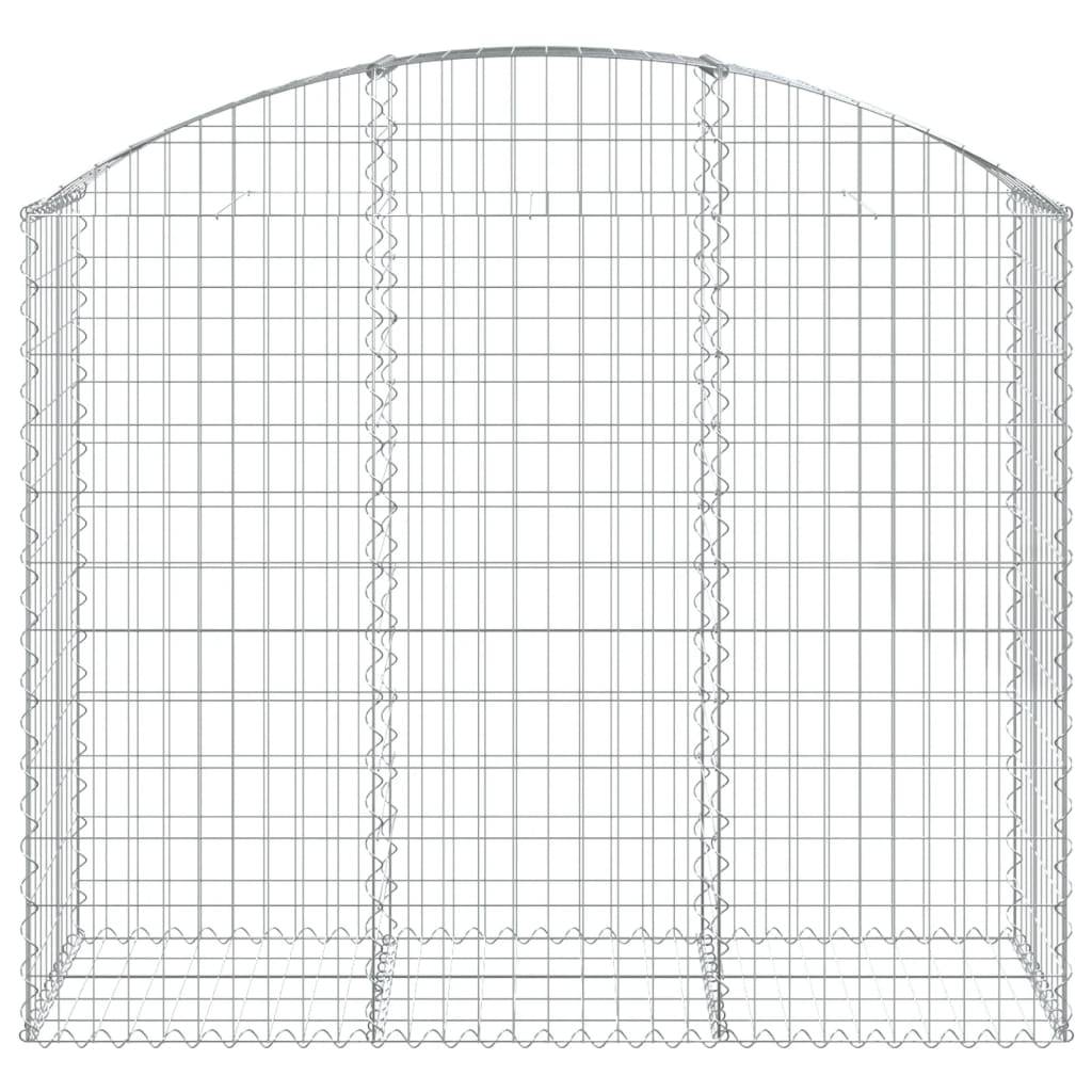 vidaXL Gabione mit Hochbogen 150x50x120/140 cm Verzinktes Eisen