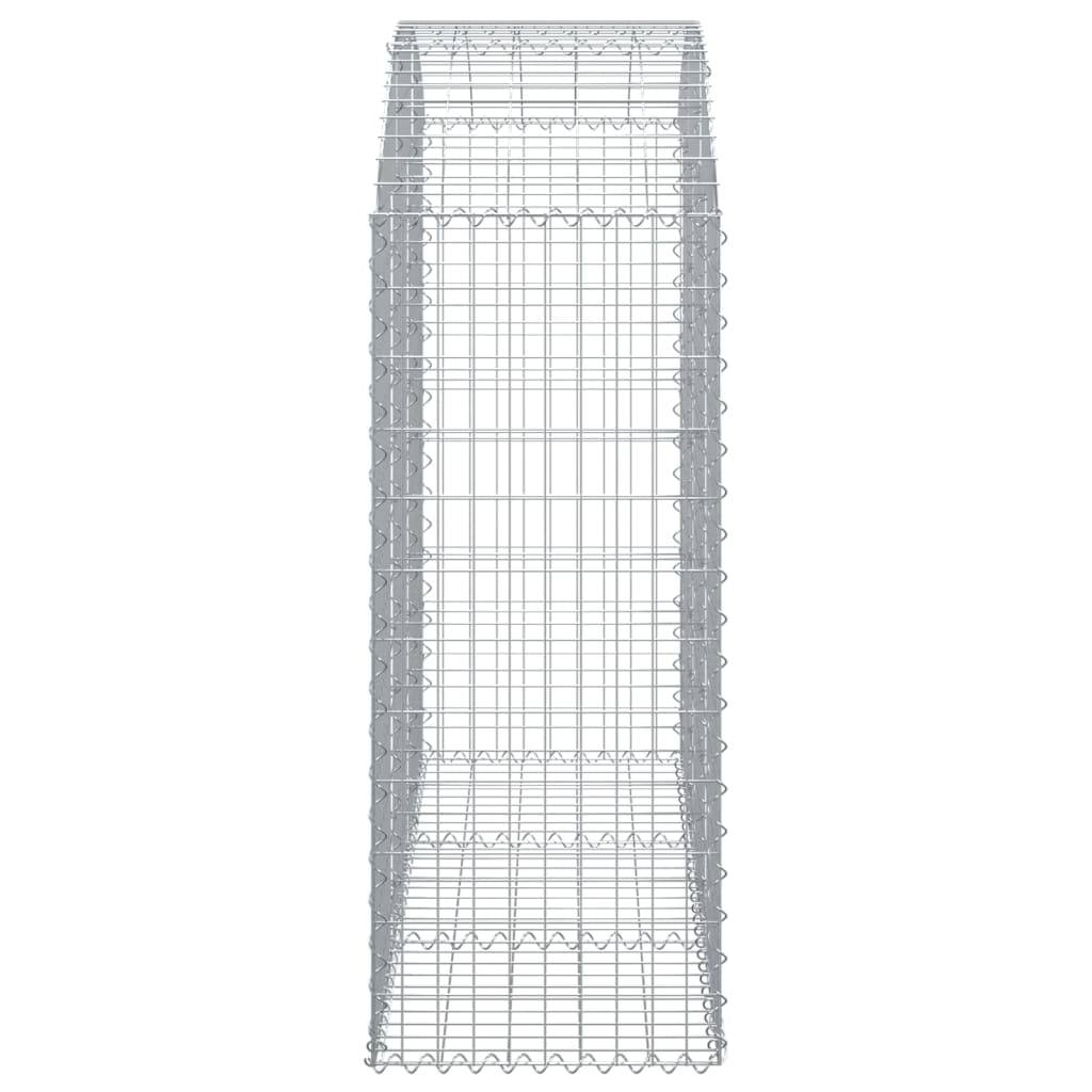 vidaXL Gabione mit Hochbogen 150x50x120/140 cm Verzinktes Eisen