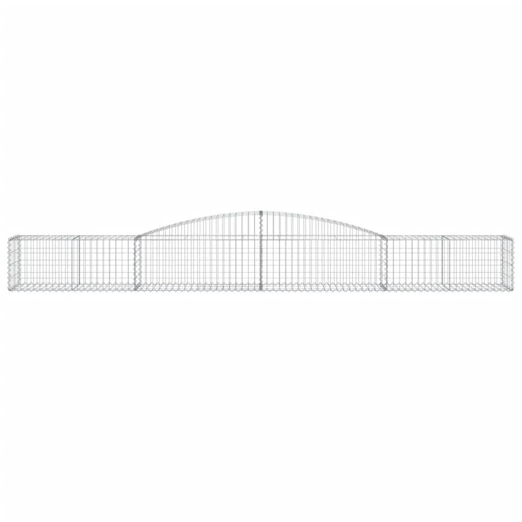 vidaXL Gabionen mit Hochbogen 9 Stk. 400x50x40/60cm Verzinktes Eisen
