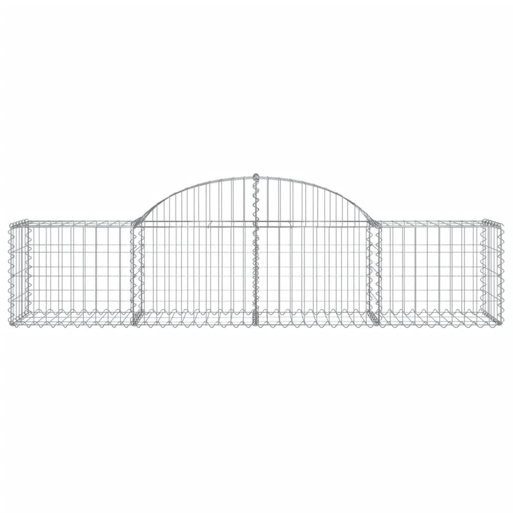 vidaXL Gabionen mit Hochbogen 7 Stk. 200x50x40/60 cm Verzinktes Eisen