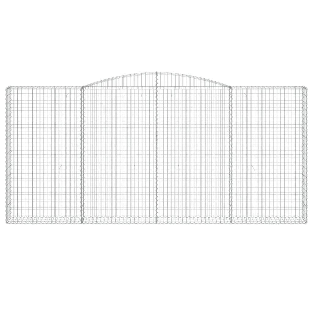vidaXL Gabionen mit Hochbogen 2 Stk. 400x30x180/200cm Verzinktes Eisen