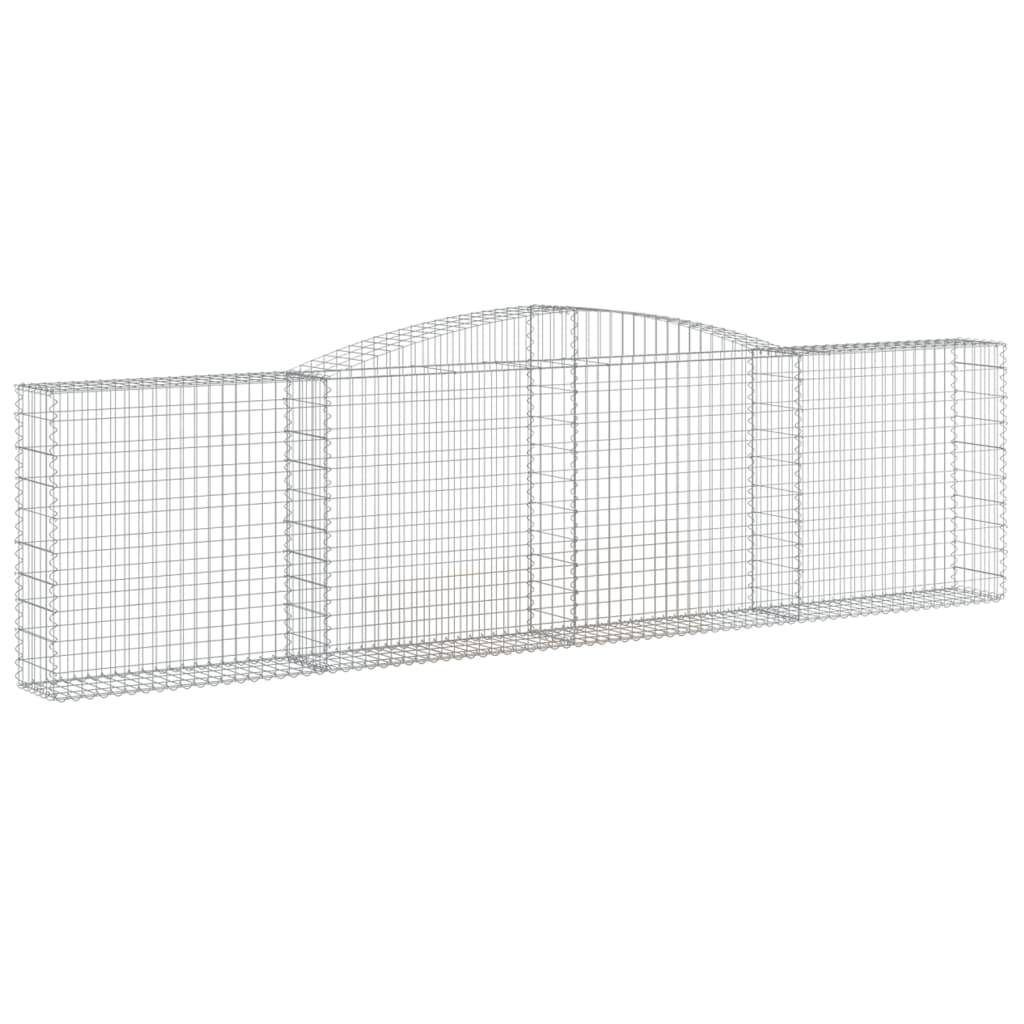 vidaXL Gabionen mit Hochbogen 9 Stk. 400x30x100/120cm Verzinktes Eisen