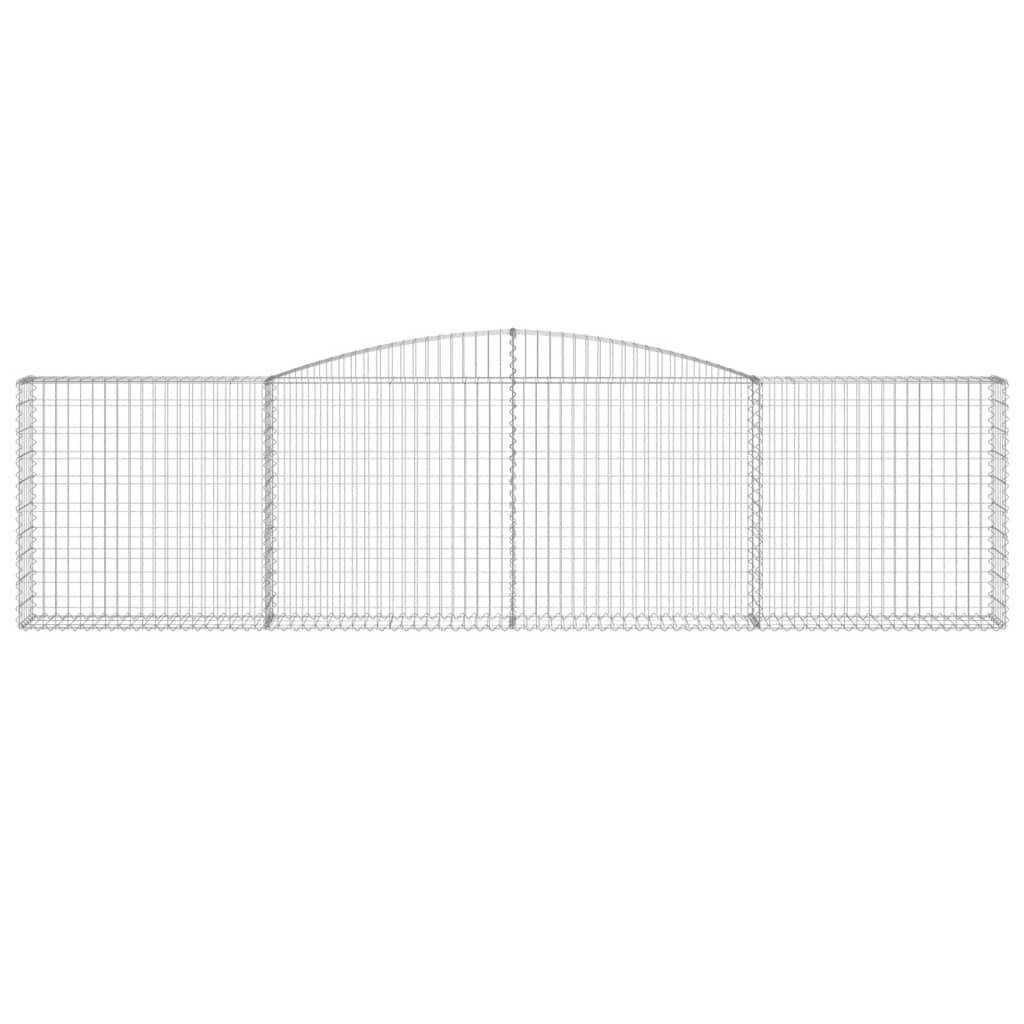 vidaXL Gabionen mit Hochbogen 6 Stk. 400x30x100/120cm Verzinktes Eisen
