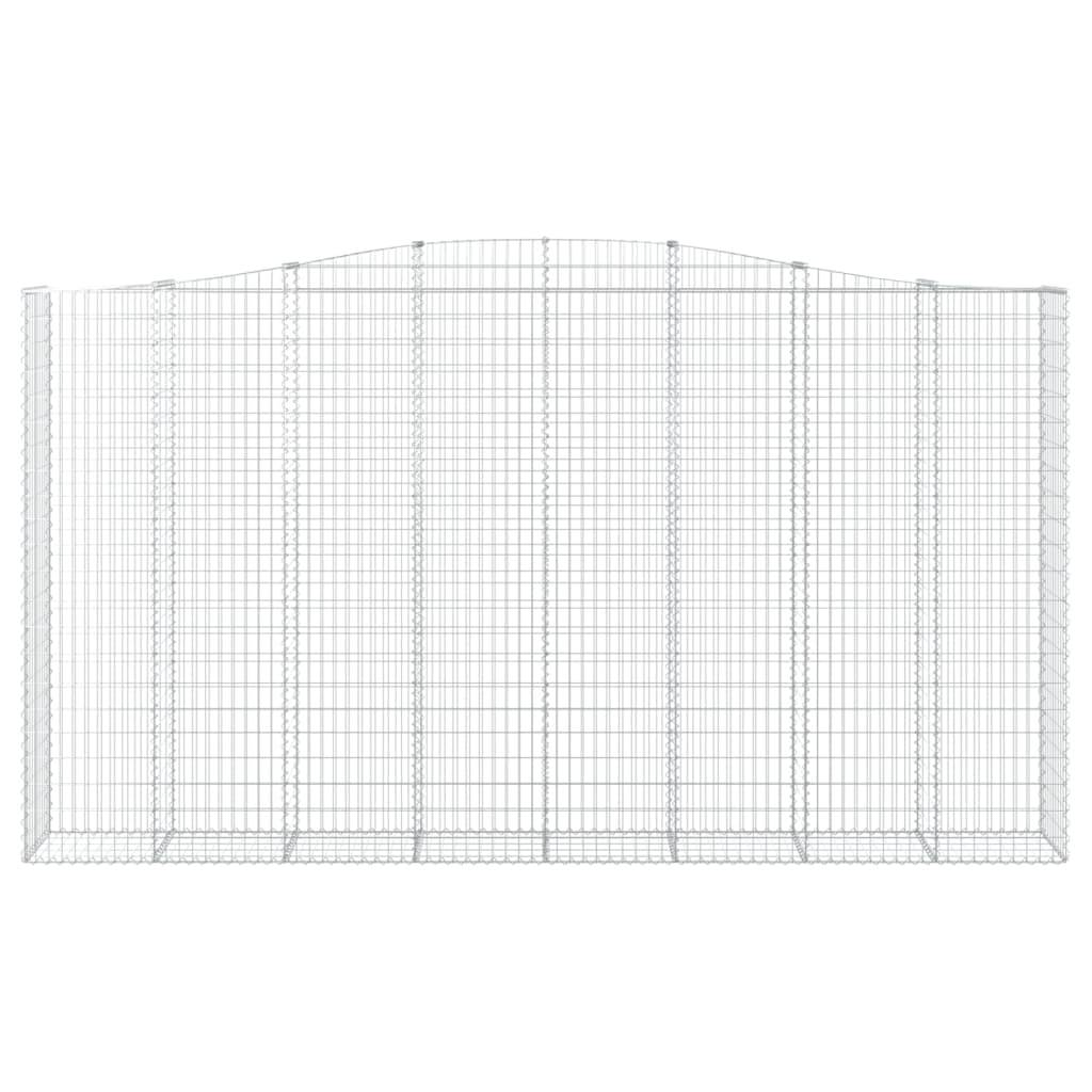 vidaXL Gabionen mit Hochbogen 4 Stk. 400x50x220/240cm Verzinktes Eisen