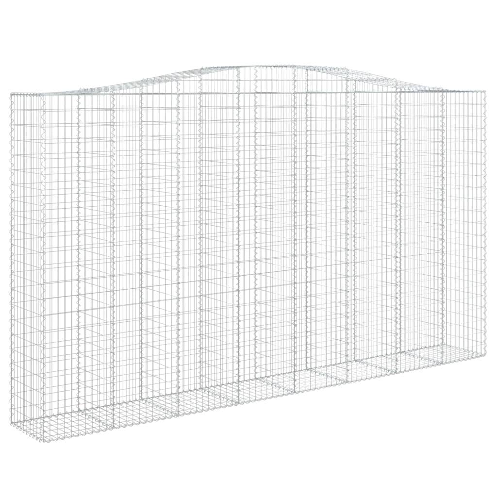 vidaXL Gabione mit Hochbogen 400x50x220/240 cm Verzinktes Eisen
