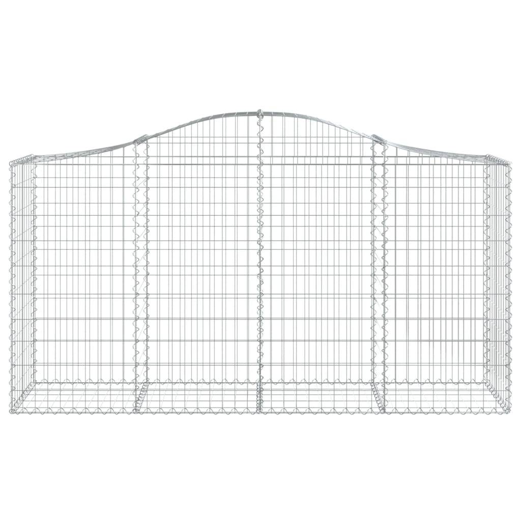 vidaXL Gabionen mit Hochbogen 8 Stk. 200x50x100/120cm Verzinktes Eisen