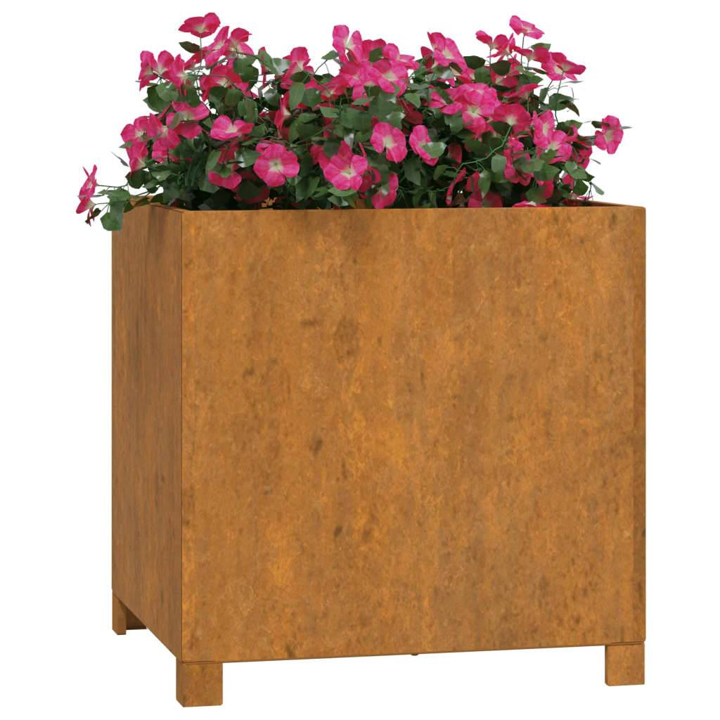 vidaXL Pflanzkübel mit Beinen 2 Stk. Rostig 49x47x50 cm Cortenstahl